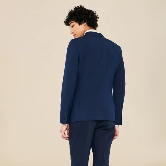 boohoo Man Super Skinny Double Breasted Suit Jacket Navy 42 NWT IN PKG - Picture 2 of 7